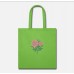 Pink Roses Lime Green Tote Bag